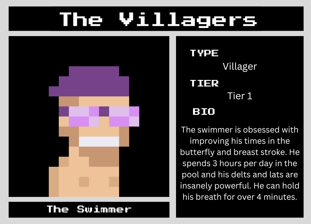 The Swimmer biography card